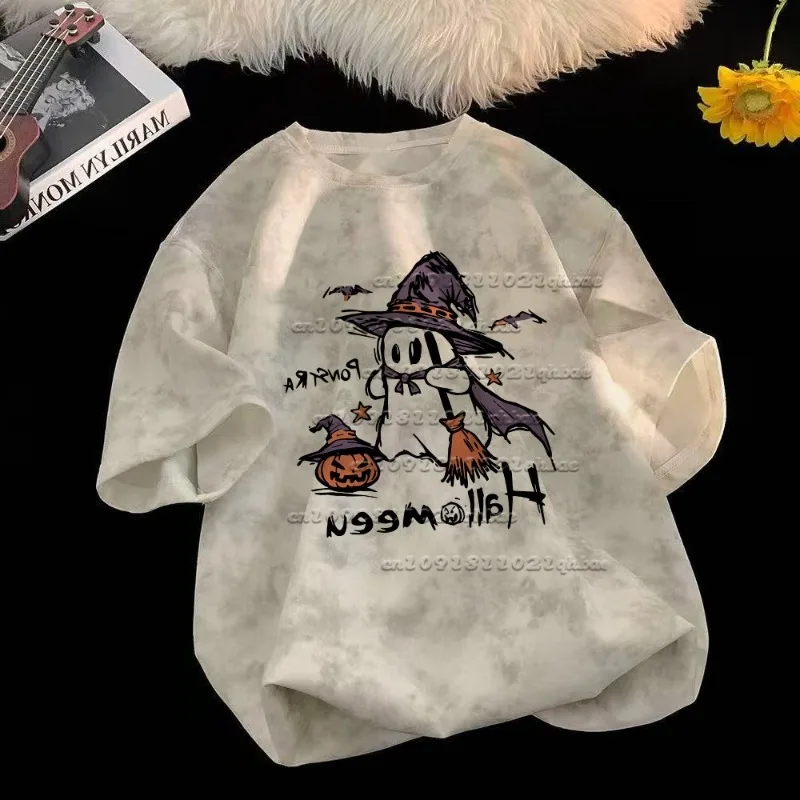 

New Halloween Yuan 3D Printed American Retro Loose Casual Versatile Quick Drying Top Trend