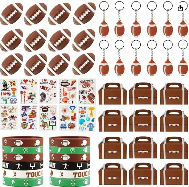 Rugby Football Party Favors Sports Team Theme Birthday Party Decorations Set Pinata Filler Keychain Stickers Kids Valentine Gift