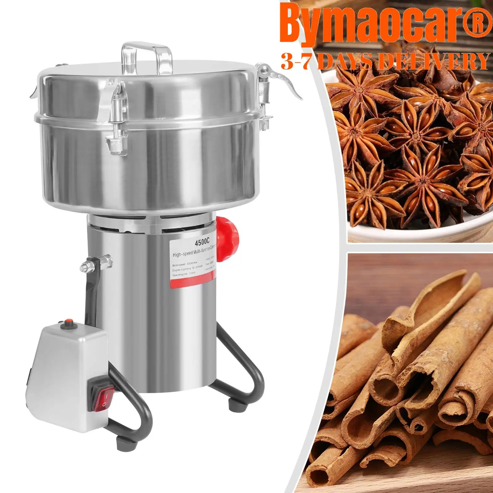 Penggiling Gandum Listrik, 4500g/9.92lb Kecepatan Tinggi 30000r/menit Daya 5000W untuk Rumah dan Komersial, Cocok untuk Rempah Kering dan Herbal