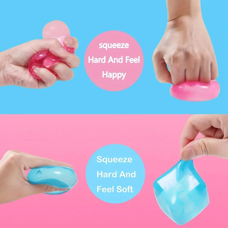 Lot de 3 boules anti-Stress Squishy, 3 couleurs aléatoires, pour adultes et enfants, jouet sensoriel pour votre meilleur doux et froid, glace Cu