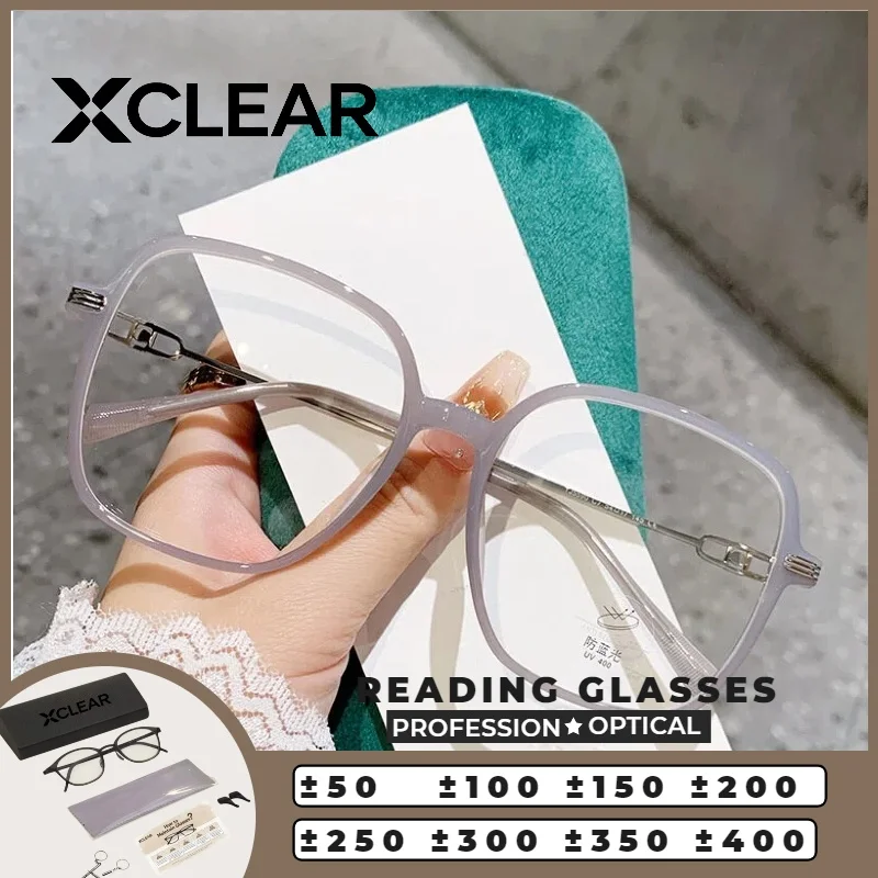 

XCLEAR Lightweight Colorful Reading Glasses Versatile Korea Style Anti Blue Ray Progressive Prescription Eyeglasses Classic