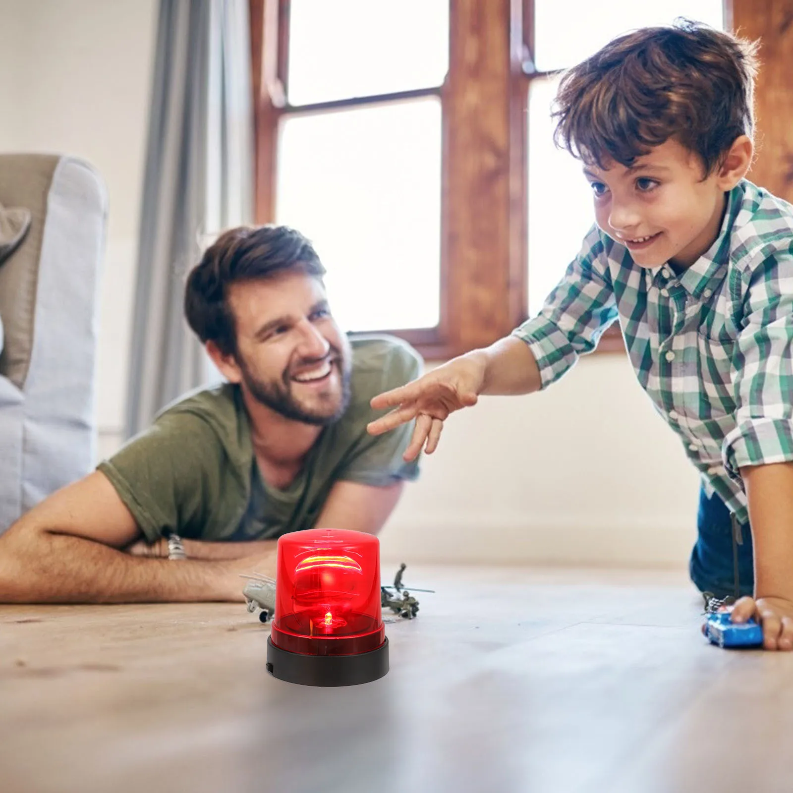 

Red LED Warning Lamp Rotating Fire-Fighting Flashing Alarm Light Decorative Alert Lamp for Role Play Fire-Fighting Light