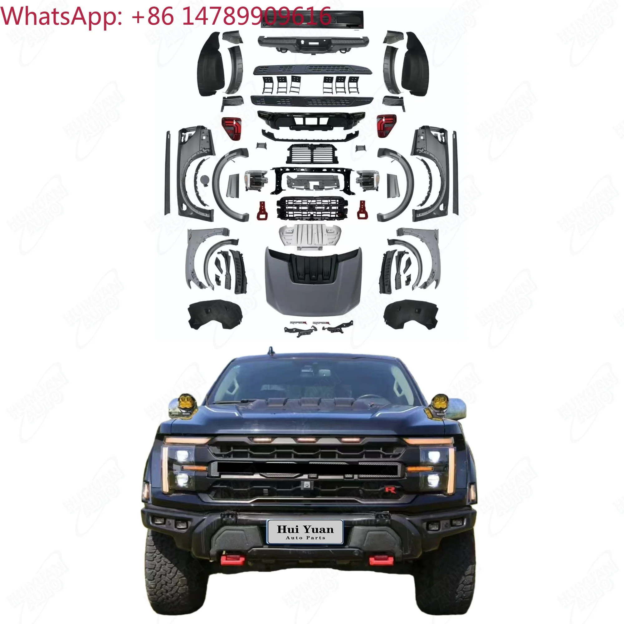 Car Body Kit For Old-to-new ConversionHigh Quality Body Kit For F150 2015-2025 Change To 2025 RAPTOR Headlight Taillight Bumper