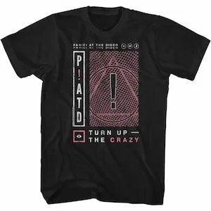 Panic At The Disco Turn Up The Crazy Black Adult T-Shirt