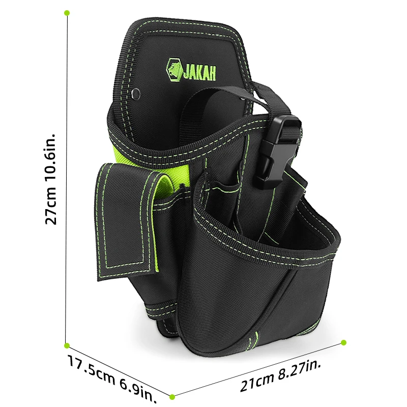 JAKAH Robuste Elektriker-Werkzeugtasche mit großem Fach, Werkzeuggürteltasche, Bohrerholster, Elektriker-Tasche HL060 – Detail 10