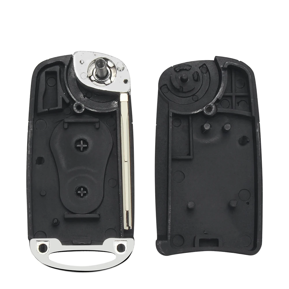 KEYYOU For Ssangyong Actyon SUV Kyron Rexton Modified Flip Folding Remote Car Key Case 2 Buttons Uncut Blade Car Accessories