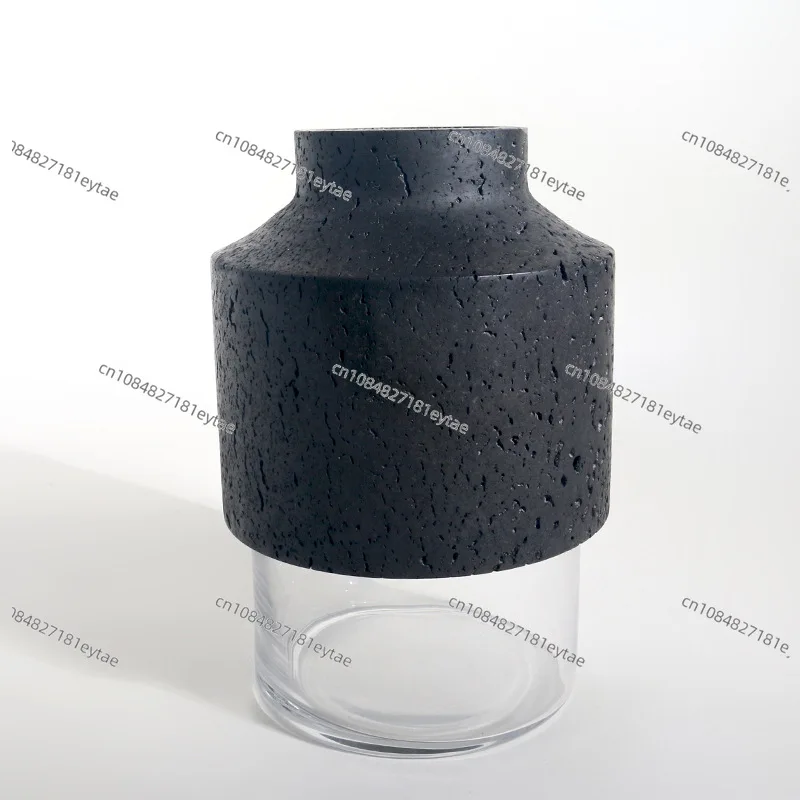 Creative Modern Metal Glass Water Planter with Dried Flowers Vase Model Room Dining Table Ornament