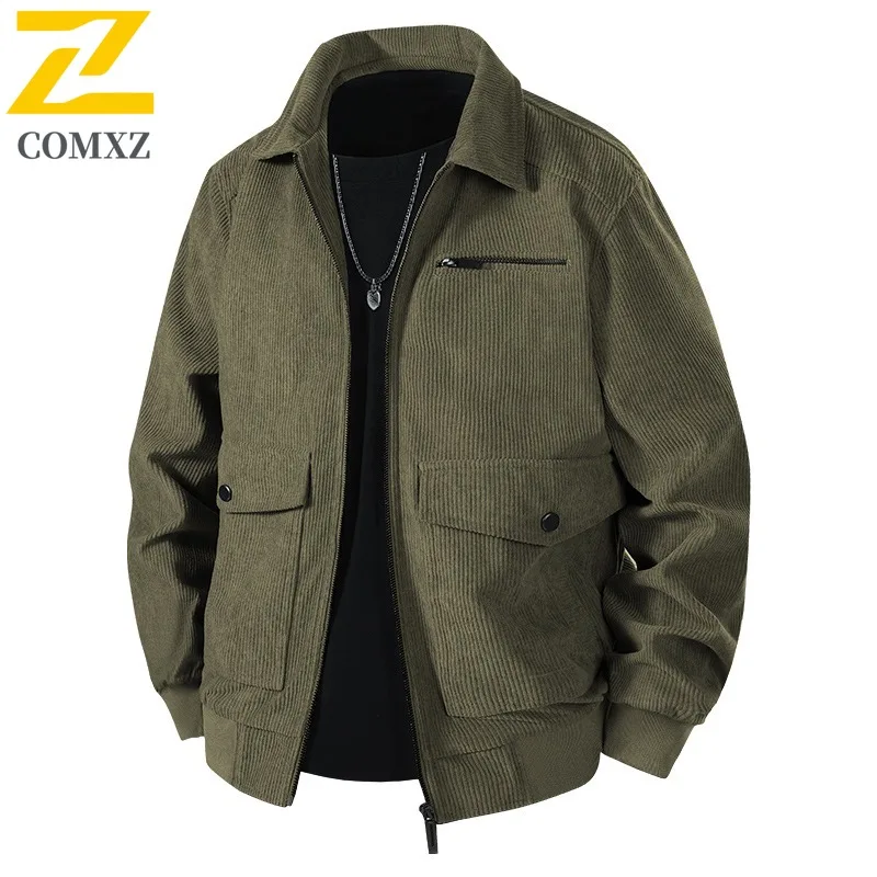 

COMXZ Men Autumn New Jacket Fashion Stand Collar Outdoor Adventure Wear Resistant Coat Urban Street Lightweight Windbreaker