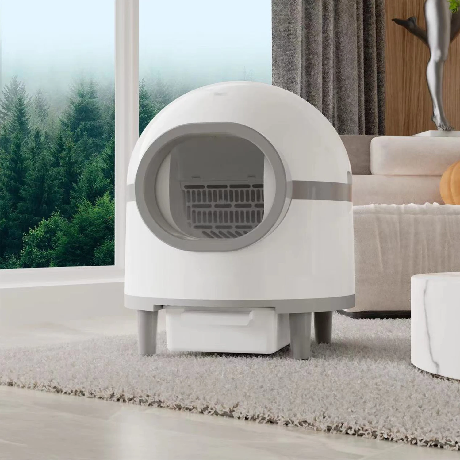 

STLF APP Controlled Smart Self-Cleaning Large Automatic Cat LitterS Box New Design Plastic PP Toilet for Cats and Kittens