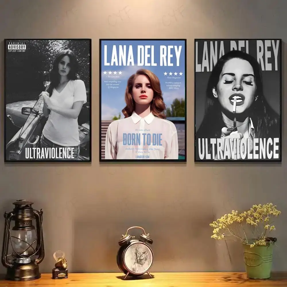 L-Lana Del Rey Singer Poster High-definition Art Sticker Self Adhesive Waterproof Home Decoration For Living Room