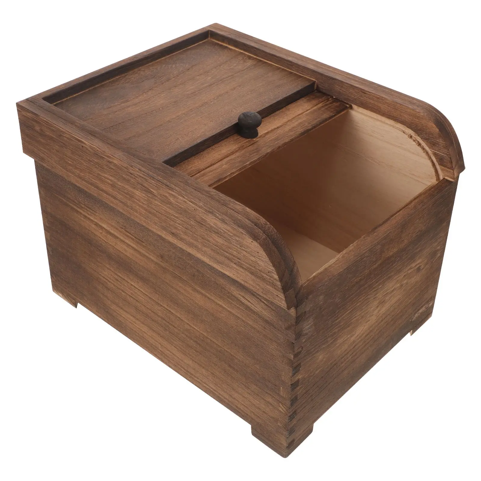 

Sealed Wooden Rice Container Large Capacity Kitchen Storage Mothproof Anti Moisture Food Bucket Lid Containers