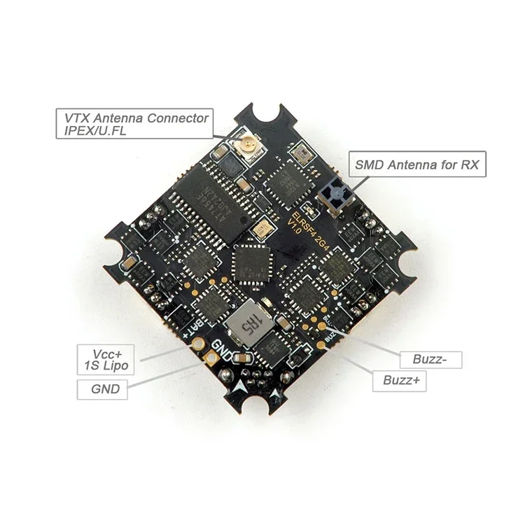 Happymodel ELRS F4 2G4 AIO 5in1 pengendali penerbangan built-in SPI 2.4GHz ELRS penerima untuk tusuk gigi gaya bebas FPV Drone balap