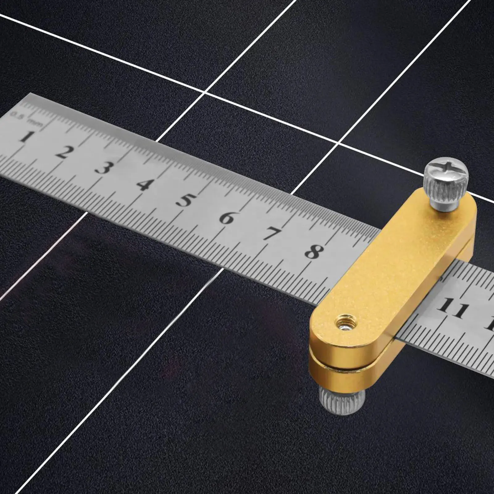 1Pc 30cm Ispessimento Righello In Acciaio Blocco di Posizionamento Angolo di Arresto Scriber Linea Marcatura Calibro per Righello Lavorazione Del Legno Carpenteria Scriber