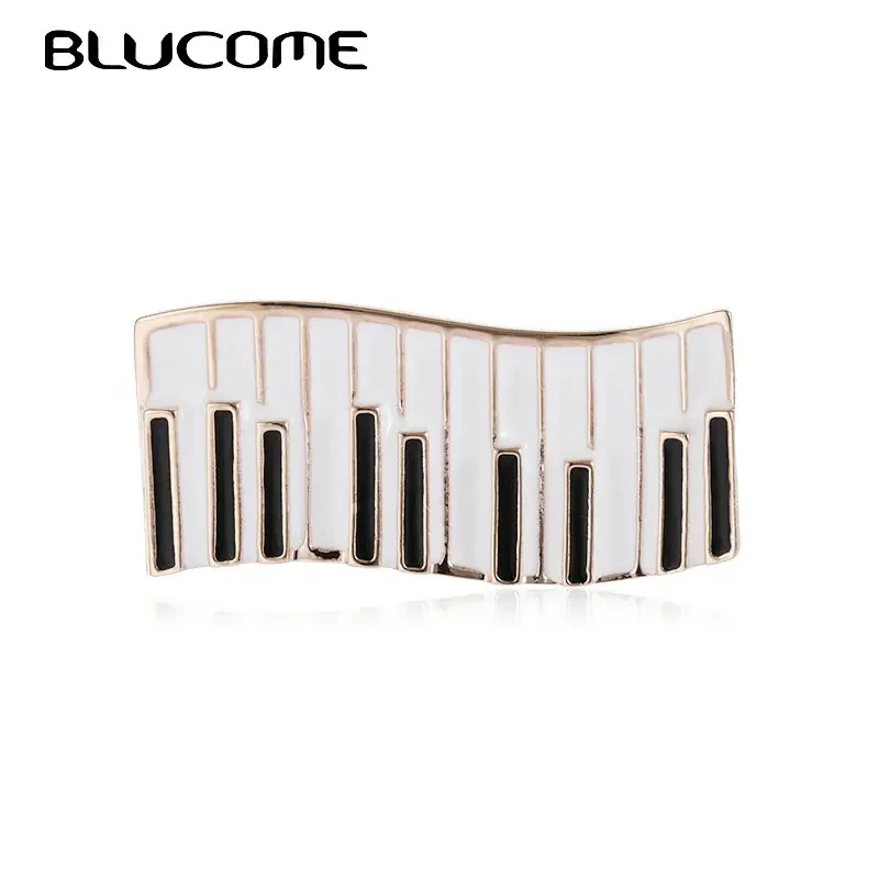 Blucome Vivid Enamel Piano Keyboard Brooches Music Pianist Badge Harajuku Musical Instrument Lapel Pins Banquet Gifts For Friend