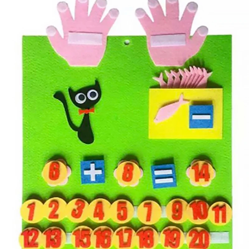 Kind Montessori Speelgoed Voelde Vinger Nummers Wiskunde Speelgoed Kinderen Tellen Vroeg Leren Voor Peuters Intelligentie Ontwikkelen 30*30Cm