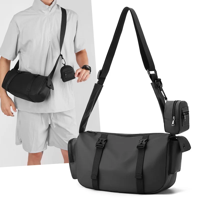 New Casual Men's Crossbody Bag, Large-capacity Outdoor Sports and Fitness Bag, Fashionable and Versatile Single-shoulder Bag