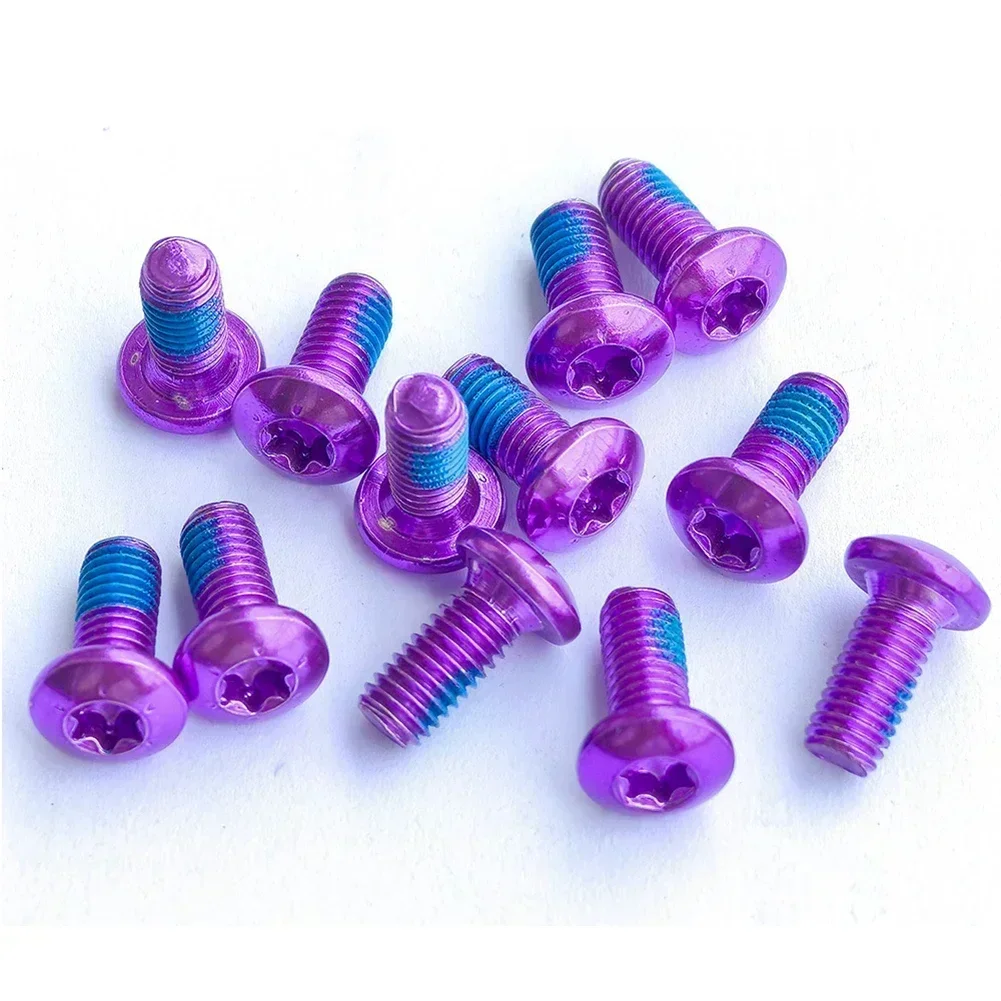 12pcs/set M5x10mm Bicycle Brake Disc Screws Bike Disc Brake Bolts T25 Torx Screws Purple Shelf Screw