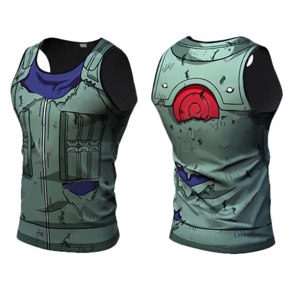 

3D Anime Quick Dry Sport Tank Tops Sleeveless Shirts Running Gym Workout Fitness Breathable Slim Compression Tanks Tops