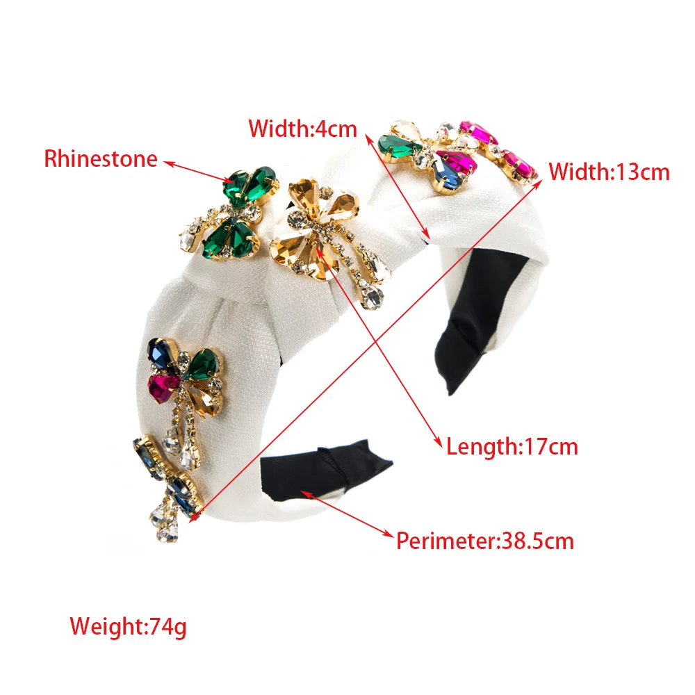 Women Elegant Top Knot Headband Rhinestone Butterfly Hairbands Girls Blue Black White Pink Hair Hoop Fashion Hair Accessories