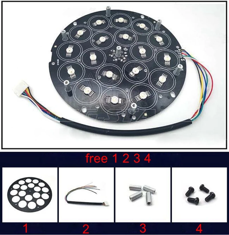 54 LED Plate Disk LED Par Light Par LED Light 54 LEDs RGBW RGB Blue Warm White LED Plate