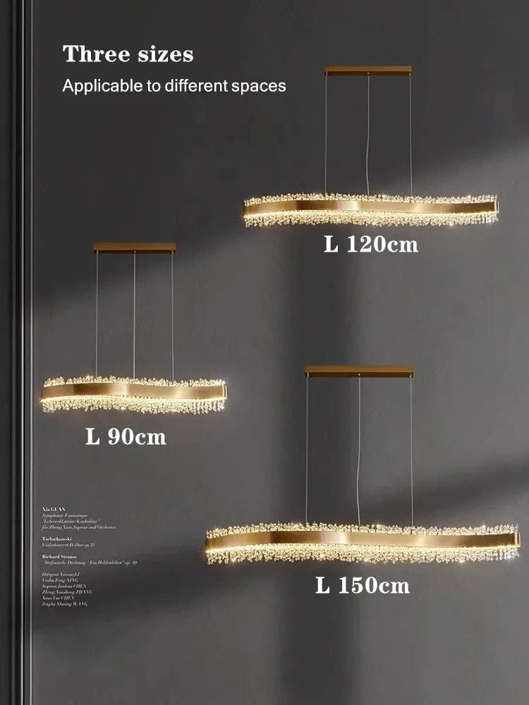 Imagem -05 - Lustre de Cristal para Restaurante Lâmpada Led Moderna Sala de Estar Mesa de Cozinha Luz Criativa Luxo