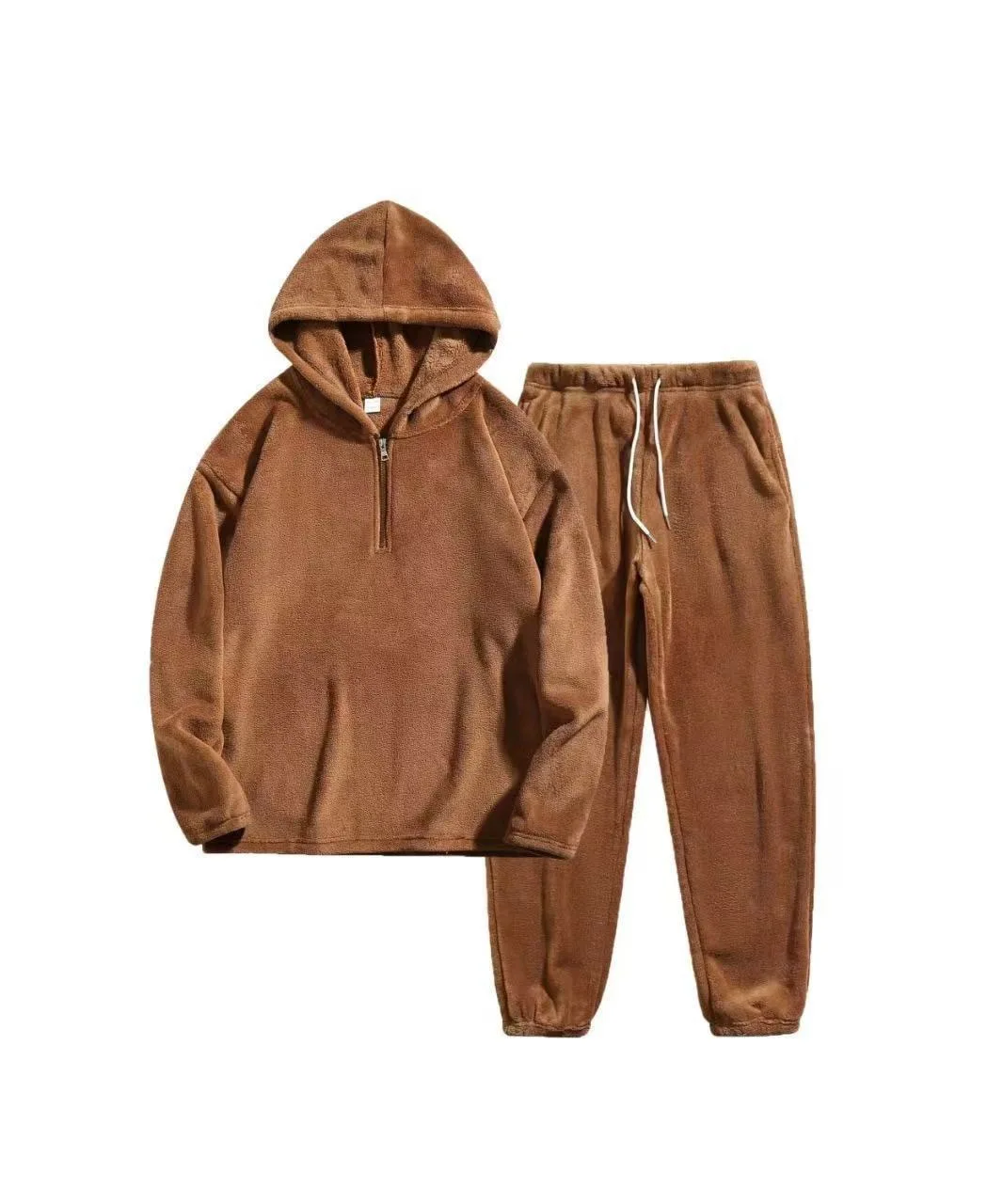 2025, Winter-Herren-Hoodie, Sporthose, einfarbig, warm, winddicht und kältebeständig, Sport-Set aus Wolle, lässiges Sport-Set, zweiteiliges Set – Detail 19
