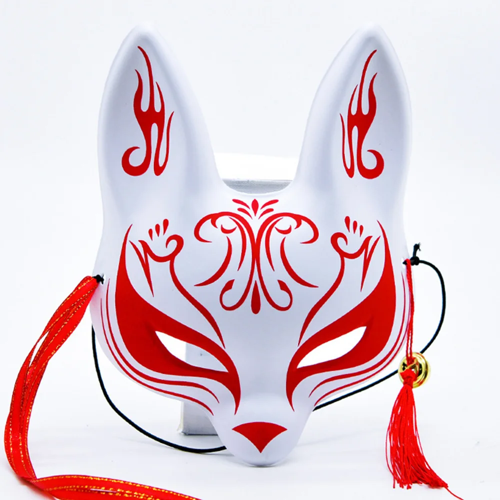 Sakura Fuchs Maske Halbgesicht Anime Maske Fuchs Masken PVC Halbgesichtsmasken für Cosplay Maskerade Dress Up Requisiten