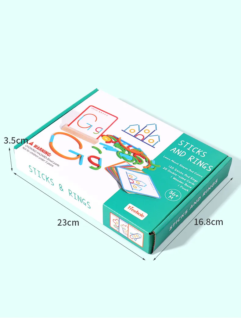Stokken en ringen Houten speelgoed Montessori Vroege kinderjaren Educatieve puzzel Intelligentiespel Cadeau voor kinderen