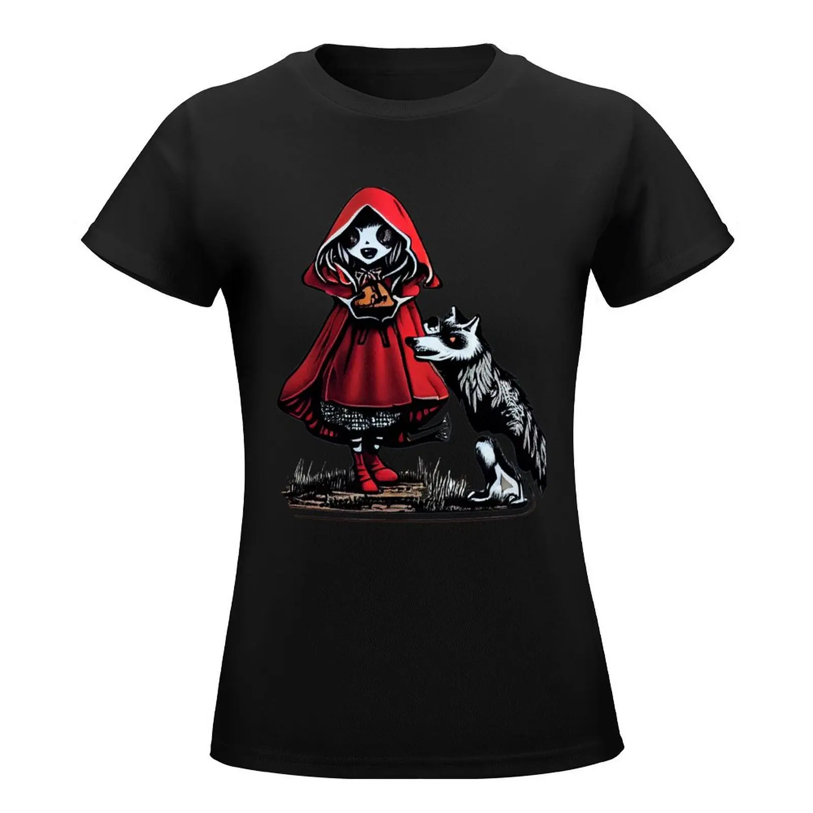 Creepy Little Red Riding Hood T-Shirt anime clothes animal print shirt for girls lady clothes hippie clothes Women's tops