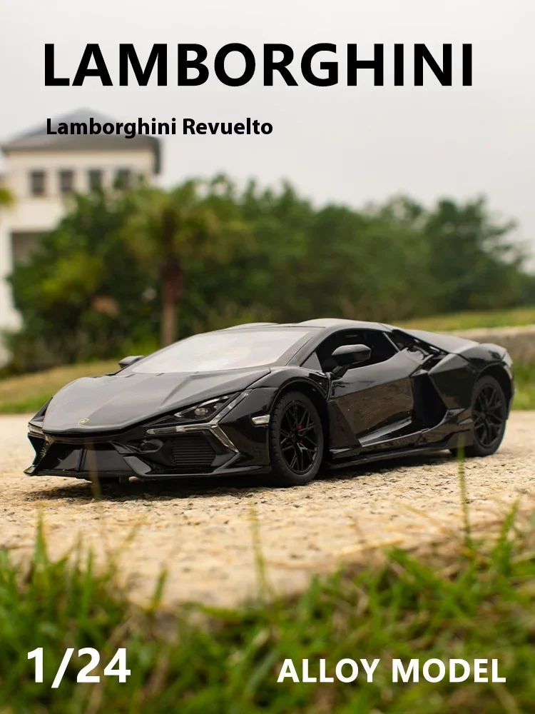 

1:24 Lamborghini Revuelto Spray Version Alloy Diecast Car Model Computer Desktop Ornaments Trendy Decorations Gifts For Friend