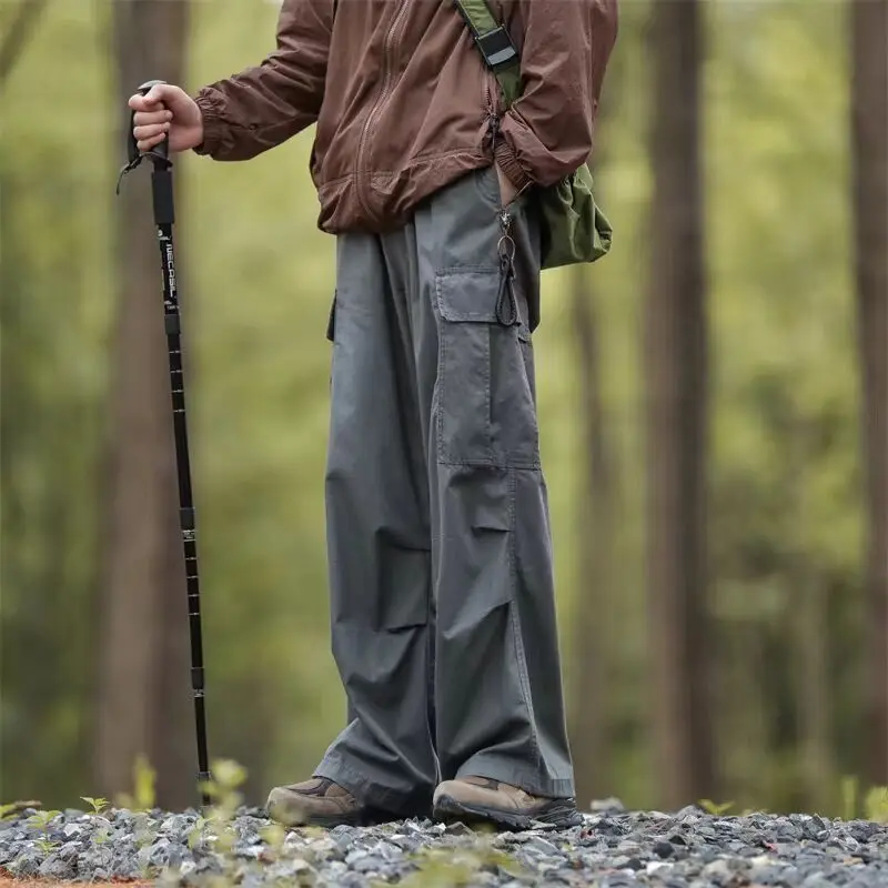 

Outdoor Baggy Multi Pocket Straight Cargo Pants for Men Spring and Autumn Cheapest New in Luxury Emo Harajuku Loose Trousers Man