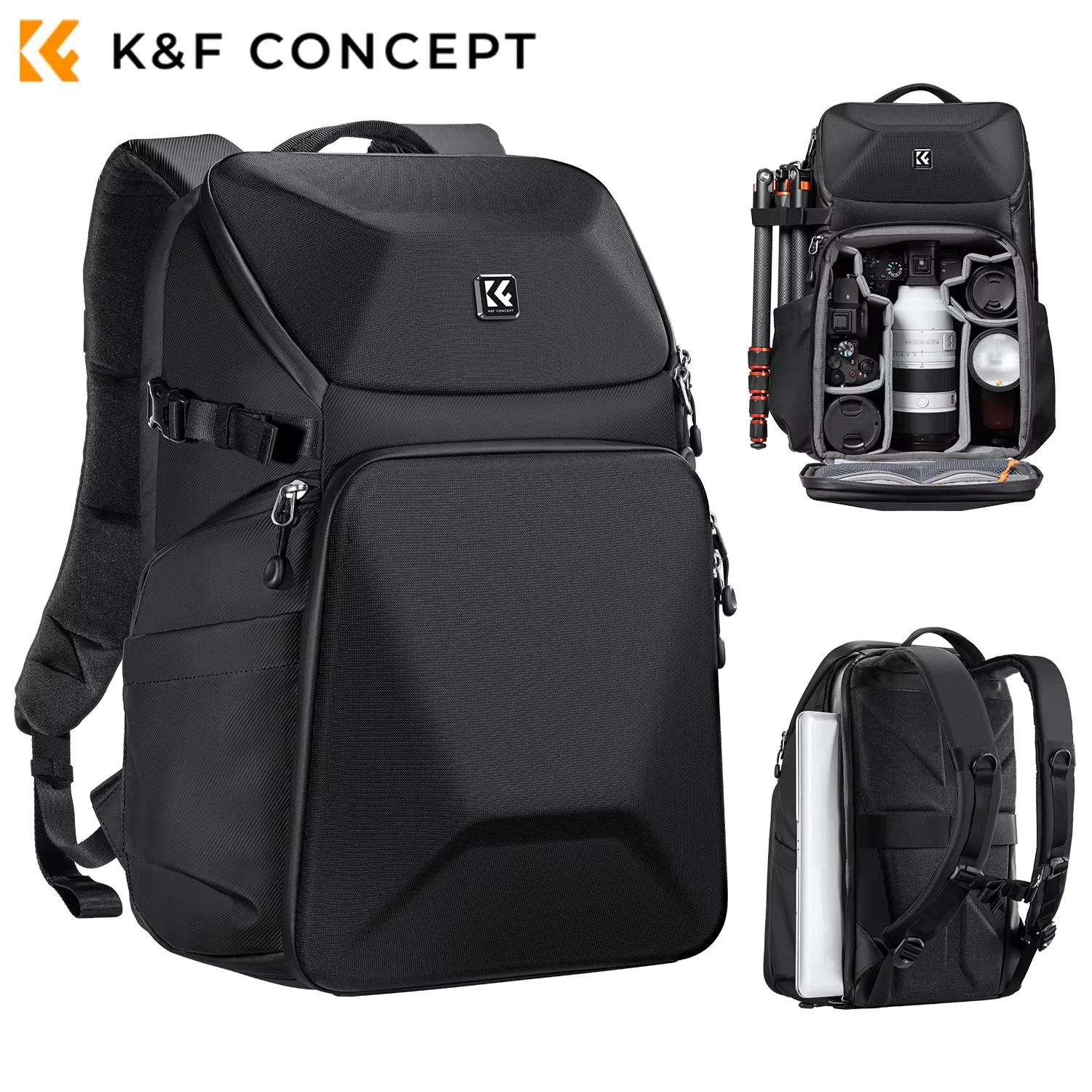 

K&F Concept 20L Camera Backpack Waterproof Sports Travel Camera Photography Bag For 15.6" Laptop/ DSLR Camera Tripod Compartment