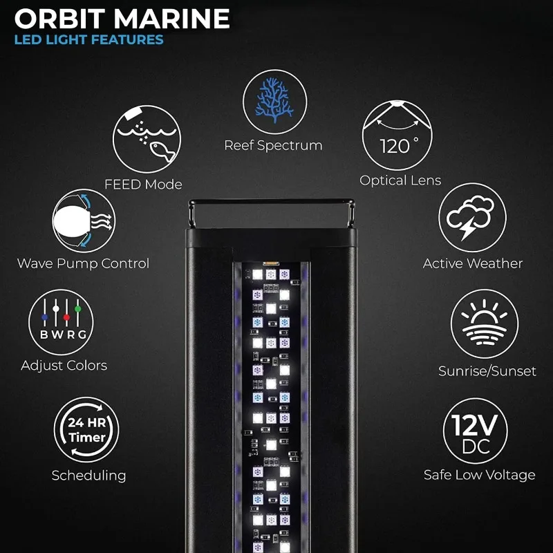 الولايات المتحدة الأمريكية 48 "-60" بوصة البحرية LED المياه المالحة الشعاب المرجانية البحرية حوض السمك الخفيفة مع التحكم في تطبيق بلوتوث |   الإضاءة اللاسلكية و
