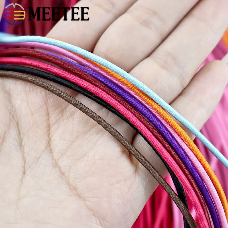 

1/2Pcs(1Pc=45M) 2mm Colored Braided Elastics Rope Clothes Pants Elastics Drawstring Cord Round Rubber Stretch Ropes DIY Material