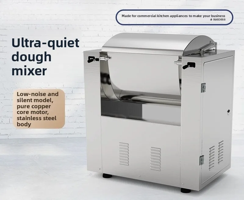 Commercial silent stainless steel automatic 25kg mixing and kneading machine