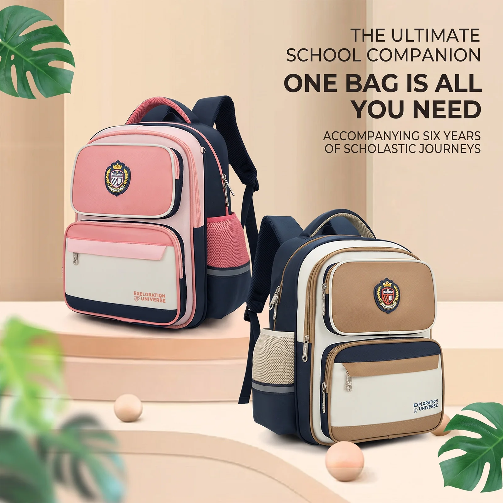 Back to School Backpack for Elementary Students Large Capacity School Bag,Ergonomic Kids Bookbag with Padded Back Support