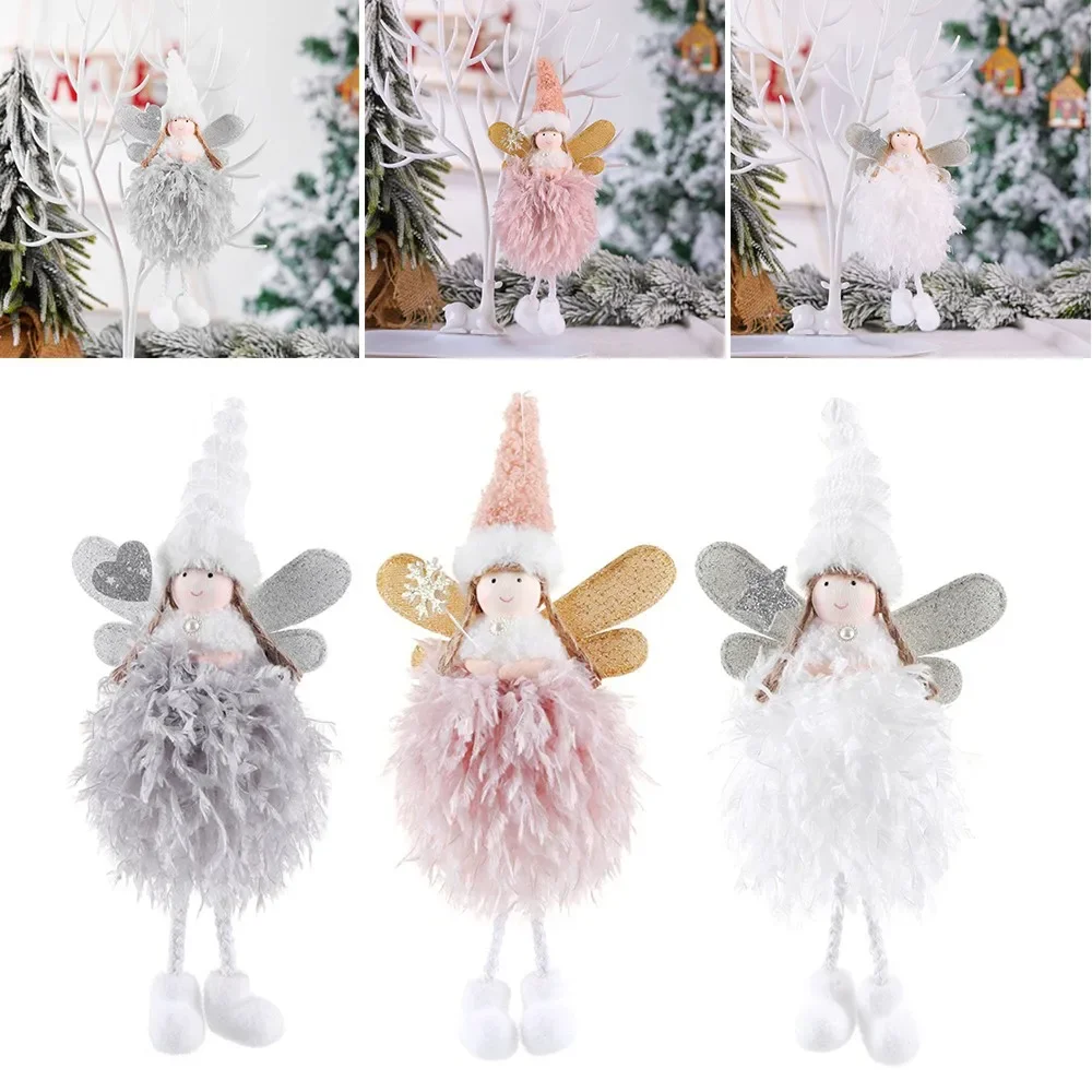 

Christmas Angel Fairy Plush Doll Decorations Pendant Christmas Tree Hanging Ornaments For Xmas Party Fireplace Decor 25x11.5cm