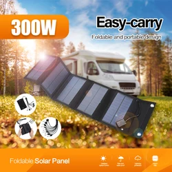 300W Portable Solar Panel Bage Foldable Powerful Solar Plate 5V USB Solar Battery Charger for Camping Outdoor waterproof charger