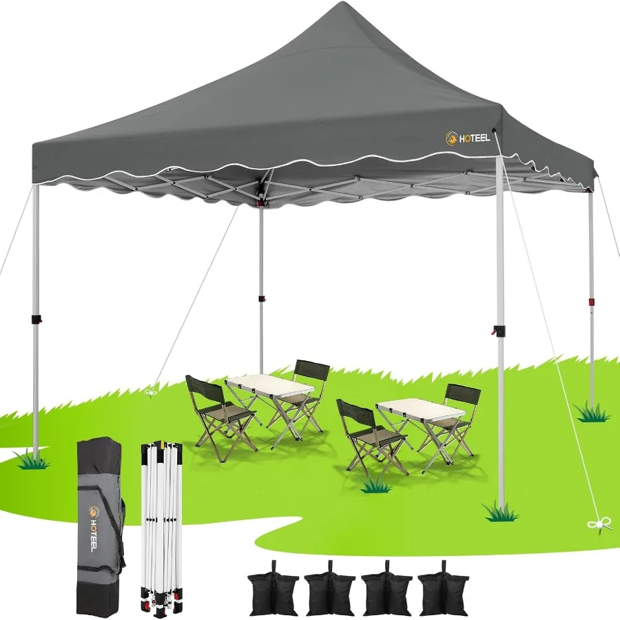 

10x10 Pop Up Canopy Easy Setup Party Tent with Carry Bag and Weight Bag Portable Outdoor Event Shelter for Backyard Gatherings
