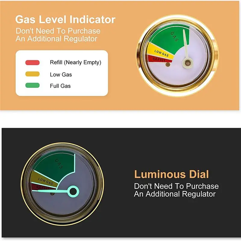 

QCC1 Propane Refill Elbow Adapter With Propane Tank Gauge, 90 Degrees Refill Pressure Adapter With ON-Off Control Valve-[33A Tvd