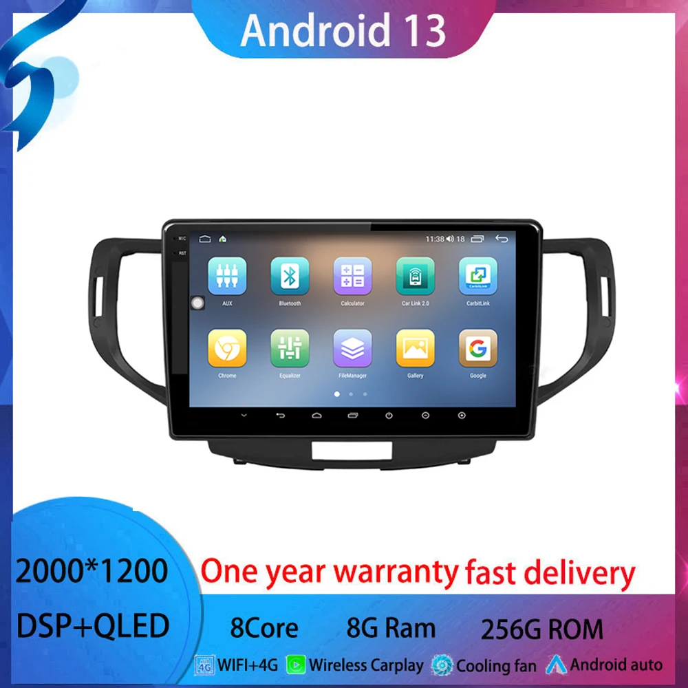 

For Honda Accord 8 2008-2012 android 13 Car Radio Multimedia Video Player Navigation stereo GPS WIFI+4G QLED screen BT Carplay