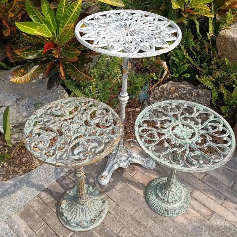 European cast iron retro flower pot base tray, outdoor courtyard garden lift, flower plate rack