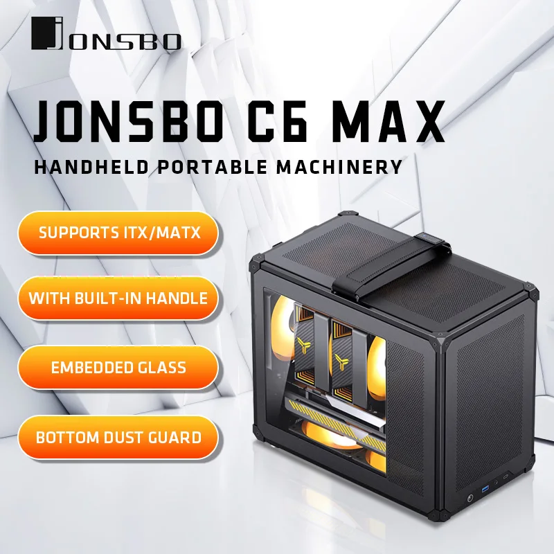 JONSBO C6 MAX Mesh Handle MATX Case  Tool-Free Installation Compact Tower Case with Excellent Cooling Ideal for Gaming PC Builds