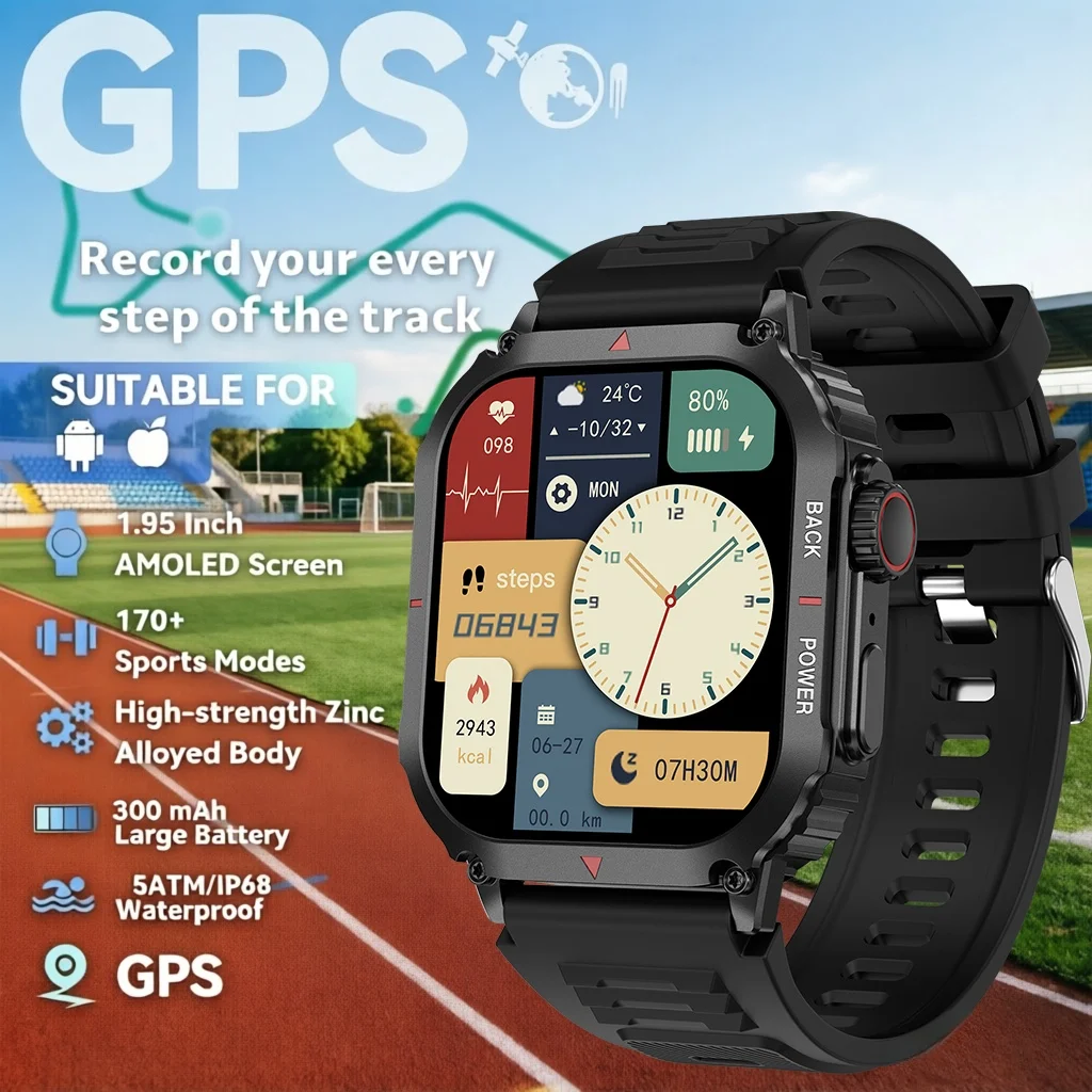 

Мужские умные часы 2026 с Bluetooth-вызовами, мониторингом сна и сердечного ритма, водонепроницаемые спортивные часы с GPS и NFC для Android и iOS