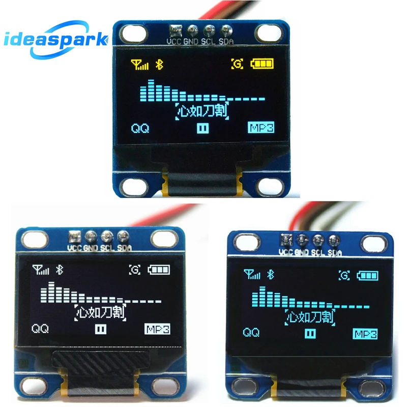 New 0.96" OLED SSD1306 I2C IIC SPI Serial 128X64 LCD 4 Pin Font YellowBlue White Blue Display for Arduino