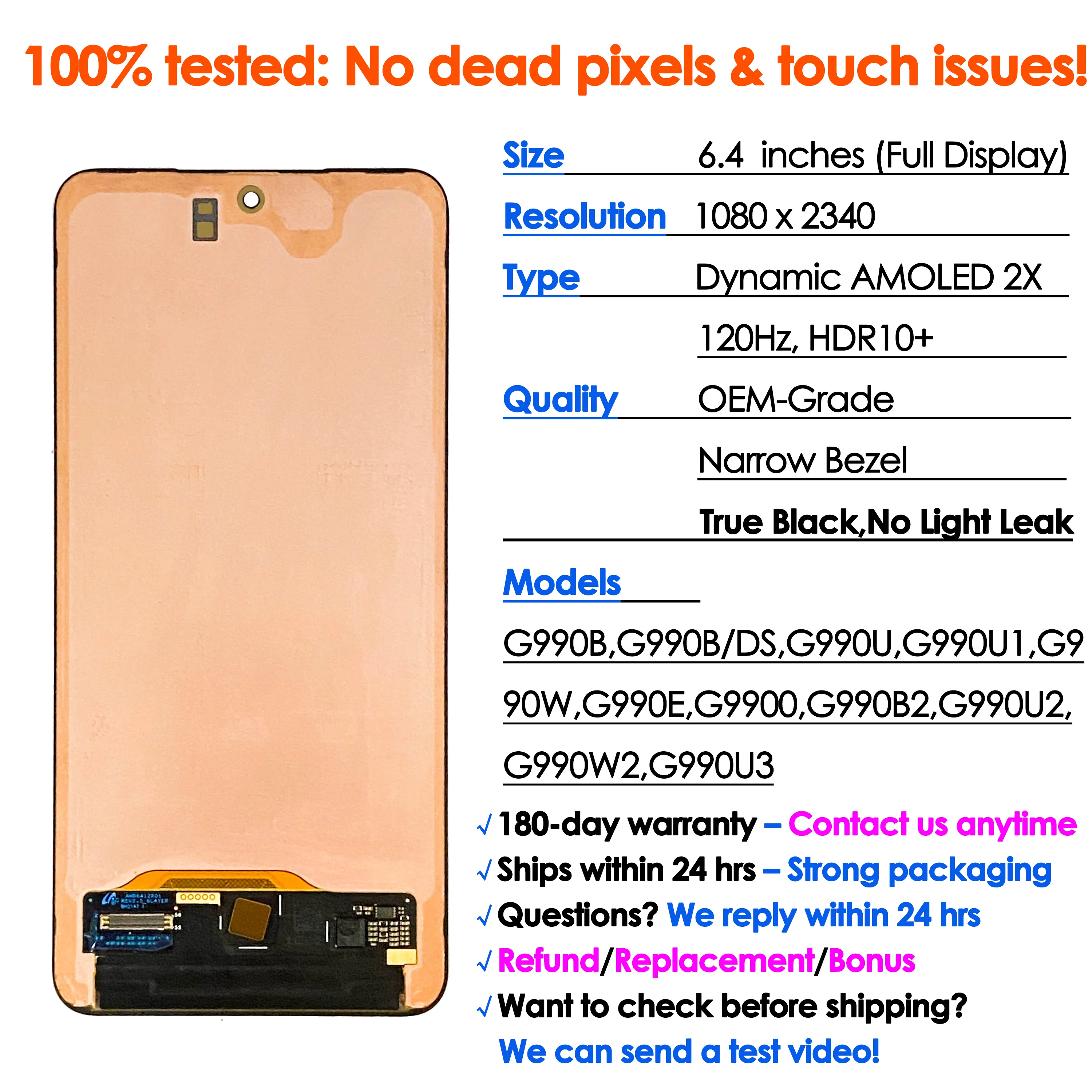삼성 갤럭시 S21 FE 디스플레이 화면 교체용 OEM 다이나믹 AMOLED 120Hz G990B G990U LCD 터치 디지타이저 어셈블리 S21FE