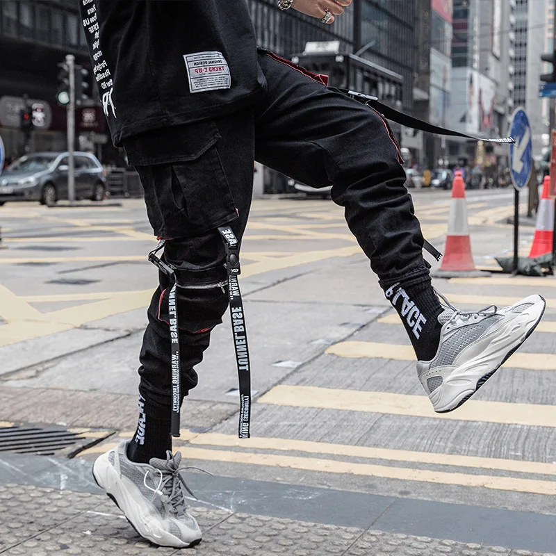 Men Joggers Cargo Pants Multi-pocket Elastic Waist Harem Pants Men Casual Hip Hop Streetwear Sweatpants Pencil Pants Techwear