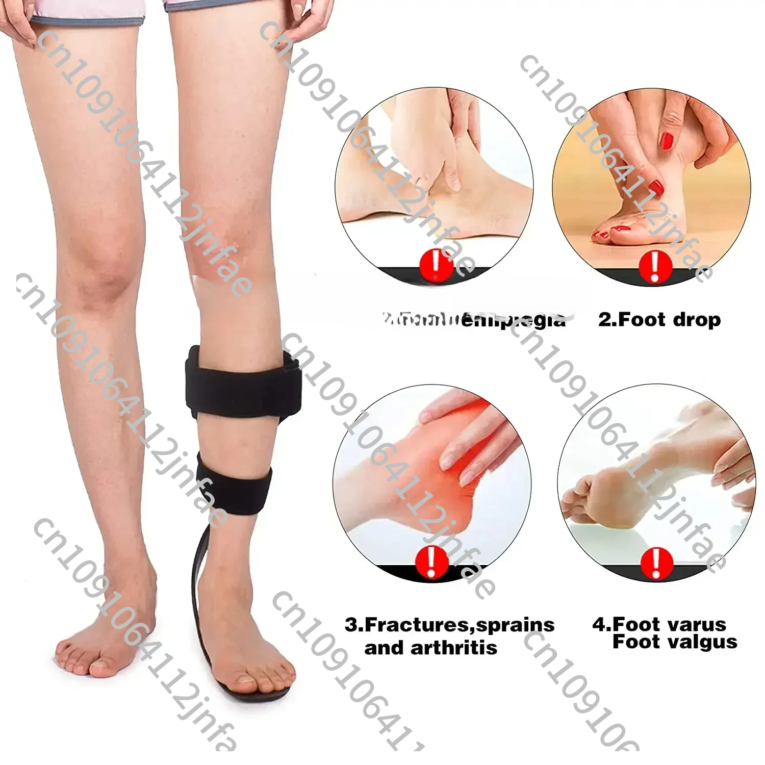 Orthotics Aluminum Fixation Carbon Fiber Ankle Foot Orthosis AFO Foot Drop Brace Support for Men Women Stroke