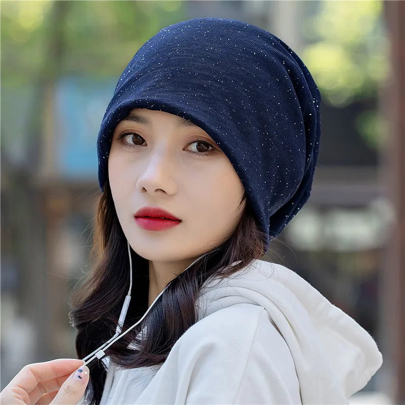 Women Summer Silver Dot Breathable Sun Hat Spring Autumn Windproof Warm Pregnant Confinement Cap Multifunction Headscarf W52