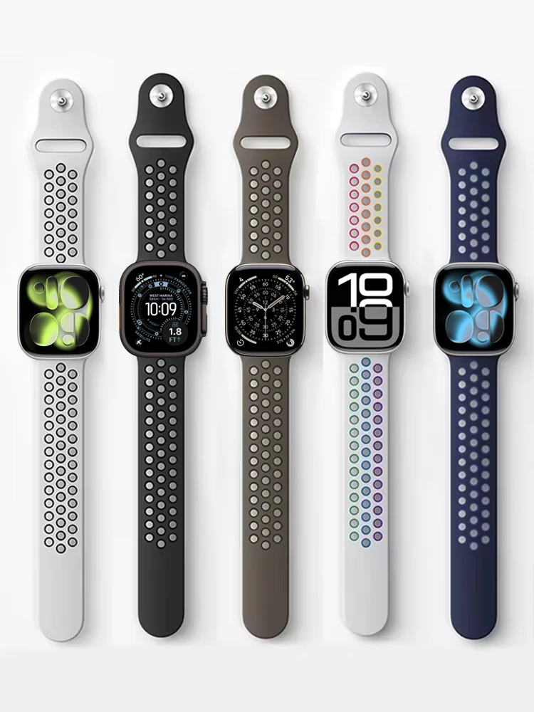 【セール中】Apple Watch バンド用公式ストラップ 11 42mm 46mm 44mm 41mm 40mm 45mm シリコンブレスレット iWatch 10 9 8 7 6 5 SE 3 Ultra 3 2 49mm